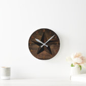 Wood Rustic Rusty Wooden Westerne Star Ronde Klok (Huis)