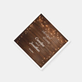 Wood Rustic String Lights Repetitie Diner Trouwen Servet (Hoek)