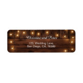 Wood Rustic String Lights Return Address Label (Voorkant)