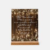 Wood Rustic String Lights 'The Fondest Memories' Acryl Bord (Voorkant)