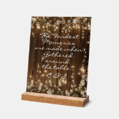 Wood Rustic String Lights 'The Fondest Memories' Acryl Bord (Hoek)