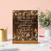 Wood Rustic String Lights 'The Fondest Memories' Acryl Bord (Huwelijk)
