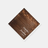Wood Rustic String Lights Wedding Servet (Hoek)