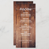 Wood Rustic Wedding Dinner Menu (Voorkant / Achterkant)