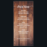 Wood Rustic Wedding Dinner Menu<br><div class="desc">Introductie van onze Wood Rustic Wedding Dinner Menu—een prachtige aanvulling op uw rustieke bruiloft thema. Deze aanpasbare menukaarten combineren naadloos moderne elegantie met rustieke charme, waardoor de sfeer van uw speciale dag wordt verbeterd. 🌿🍽️ Elegant Rustic Fusion: Het moderne en elegante script dat wordt gebruikt voor de menutitel harmoniseert prachtig...</div>
