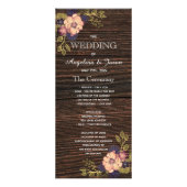 Wood Rustic Wedding Programme Reclamekaart (Voorkant)