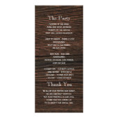 Wood Rustic Wedding Programme Reclamekaart (Achterkant)