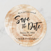 Wood Rustic Wedding Save the date with website Kaart (Voorkant / Achterkant)