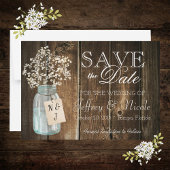 Wood Rustisch Land Barn Wedding Save Date Magnetische Uitnodiging