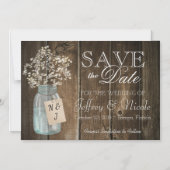 Wood Rustisch Land Barn Wedding Save Date Magnetische Uitnodiging (Voorkant)