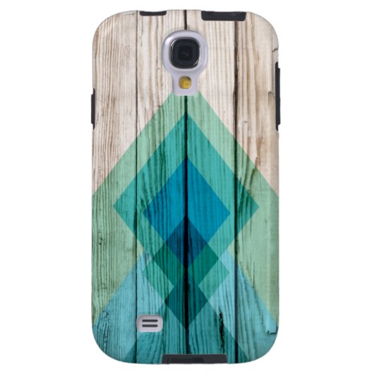 Wood Samsung galaxy s4 hoesje Chevron Zig Zag Trib (Achterkant)