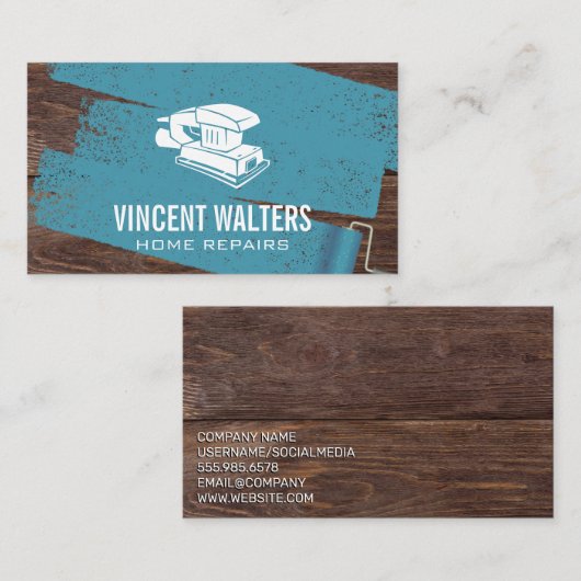 Wood Sander | Painter Roller Visitekaartje (Voorkant / Achterkant)