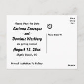 Wood Save The Date Verloving Trouwpaard Briefkaart (Achterkant)