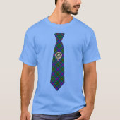 Wood Scottish Badge & Tartan Necktie  T-shirt (Voorkant)