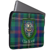 Wood Scottish Clan Tartan and Crest Laptop Sleeve (Voorkant Rechts)
