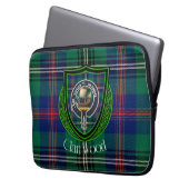 Wood Scottish Clan Tartan and Crest Laptop Sleeve (Voorkant Links)