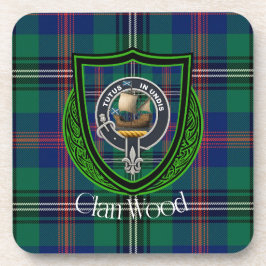 Wood Scottish Clan Tartan & Crest Bier Onderzetter