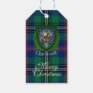 Wood Scottish Clan Tartan & Crest Cadeaulabel