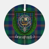 Wood Scottish Clan Tartan & Crest Glas Ornament (Achterkant)