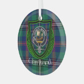 Wood Scottish Clan Tartan & Crest Glas Ornament (Voorkant links)