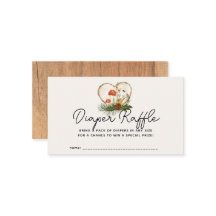 Wood Slice Baby Shower Diaper Raffle Ticket