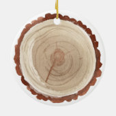 WOOD SLICE First kerst Engaged Ornament Gift (Achterkant)