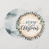 Wood Slice Merry Christmas Feestdagenkaart (Voorkant / Achterkant)