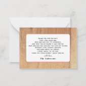 Wood Slice Mushroom Fall Baby Shower Thank You Notitiekaartje (Achterkant)