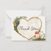 Wood Slice Mushroom Fall Baby Shower Thank You Notitiekaartje (Voorkant)