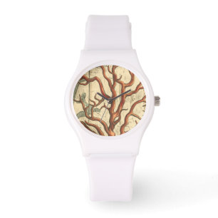 Wood & Small Coral Horloge