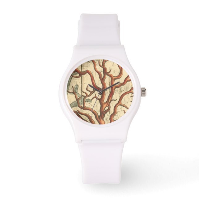 Wood & Small Coral Horloge (Voorkant)