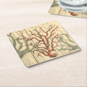 Wood & Small Coral Kartonnen Onderzetters (Schuin)