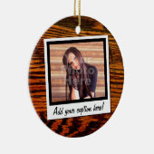 Wood Snapshot-foto kerstversiering Keramisch Ornament (Rechts)
