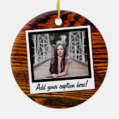 Wood Snapshot-foto kerstversiering Keramisch Ornament (Achterkant)