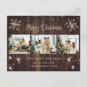 Wood Snowflake 3 Fotocollage Feestdagenkaart (Voorkant)