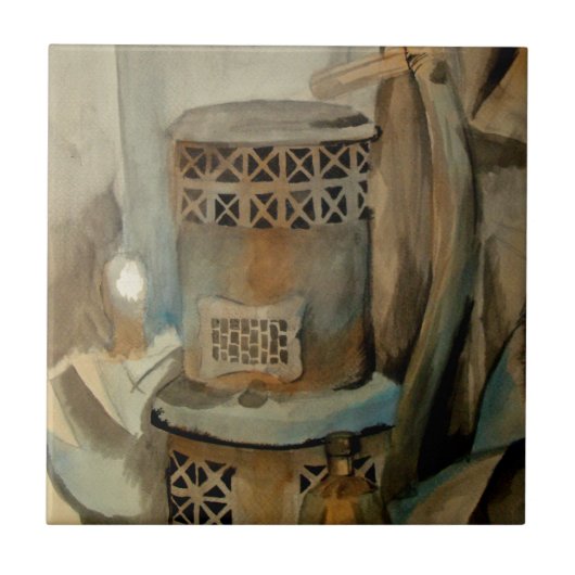 Wood Stove en Sythe Tegeltje (Voorkant)