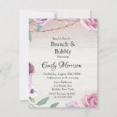 Wood String Light Lavender Peony Brunch en Bubble Kaart (Voorkant)