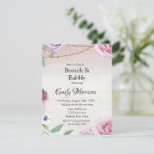 Wood String Light Lavender Peony Brunch en Bubble Kaart (Staand voorkant)