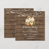 Wood String Light Pumpkin 30ste Verjaardagsfeest Kaart (Voorkant / Achterkant)