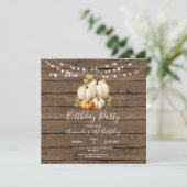 Wood String Light Pumpkin 30ste Verjaardagsfeest Kaart (Staand voorkant)