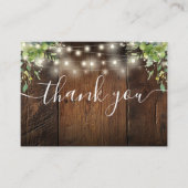 Wood String Lights Greenery Wedding Dank u Plaatskaartje (Voorkant)