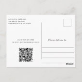 Wood String Lights Script Wedding Save the Date Briefkaart (Achterkant)