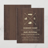 Wood Summer Camp Verjaardagsfeestje Uitnodigingen (Voorkant / Achterkant)