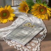 Wood Sunflower Lace String Light Wedding Guestbook Notitieboek