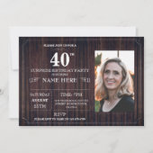 Wood Surprise Verjaardagsfeest 40e nodigt elke lee Kaart (Voorkant)