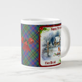 Wood Tartan & Robin Christmas Personalized Grote Koffiekop (Voorkant rechts)