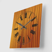 Wood-teak wandklok (Hoek)