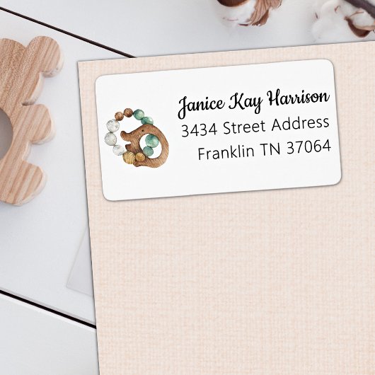  Wood Teething Speelgoed Boho Baby shower Adres Etiket