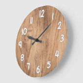 Wood Texture Wall Clock – Natural Rustic Home Deco Grote Klok (Hoek)