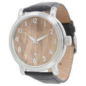Wood Texture Wrist Watch – Natural Rustic Timepiec Horloge (Gekanteld)